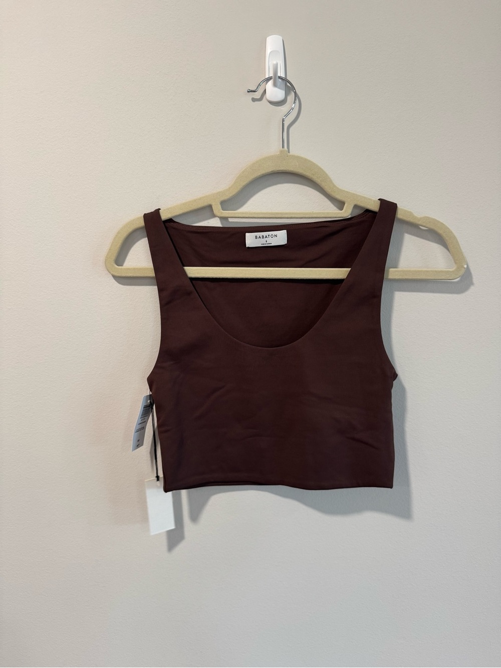 NEW Aritxia Babaton Deep Brown Scoop Neck Crop Top